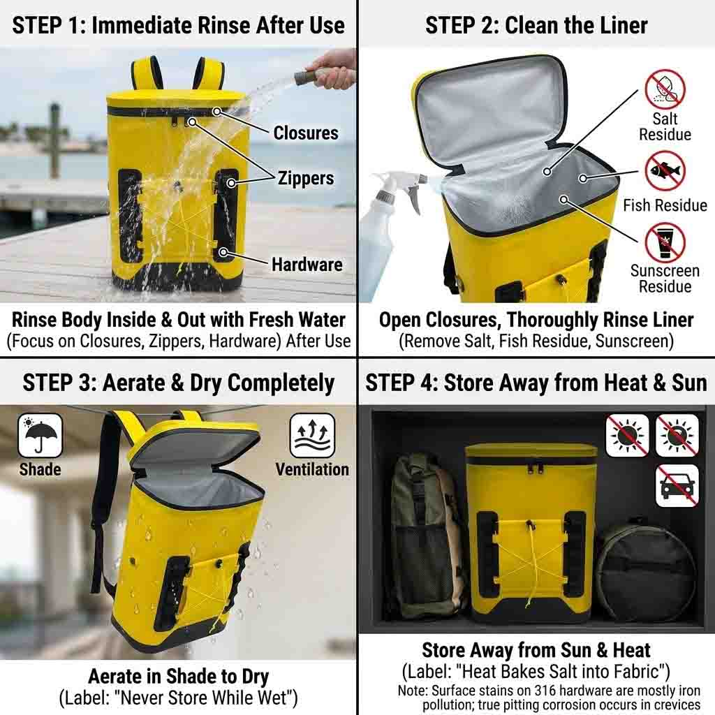Ransel Pendingin Laut: Bahan & Perangkat Keras Kelas Air Asin